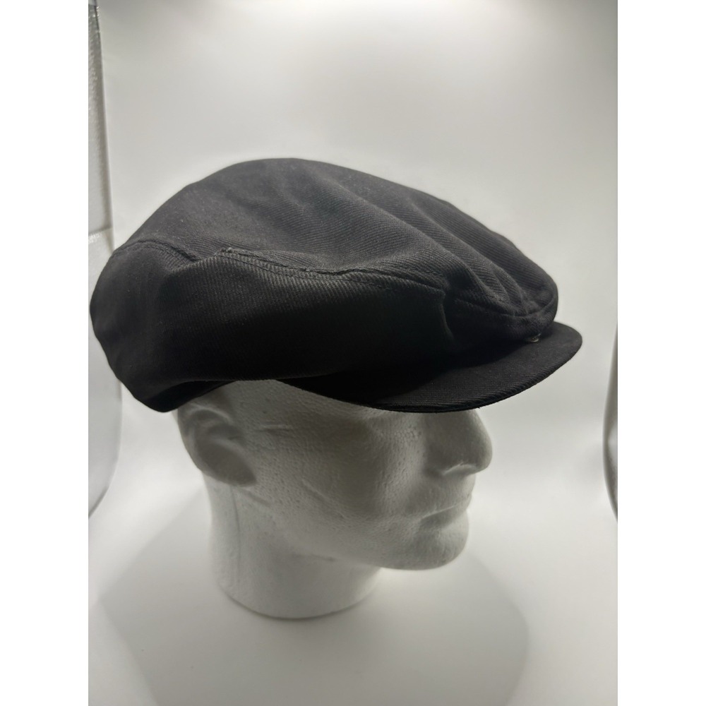 Vintage Levi's Newsboy Cap Black USA Made Large Peaky Blinders Ivy Flat Hat